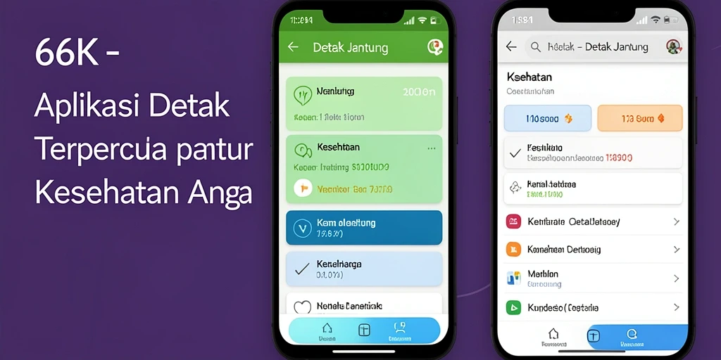 Tampilan antarmuka aplikasi Detak Jantung 66K yang intuitif.