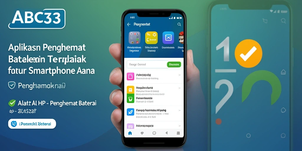 Tampilan antarmuka pengguna aplikasi Penghemat Baterai ABC33.