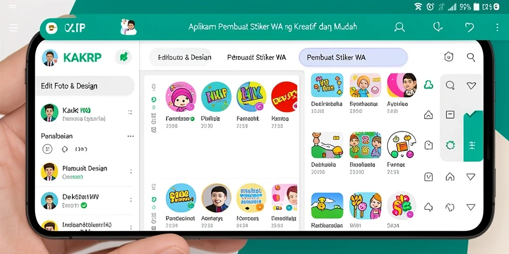 Antarmuka KAKRP yang sederhana dan menarik untuk Pembuat Stiker WA.
