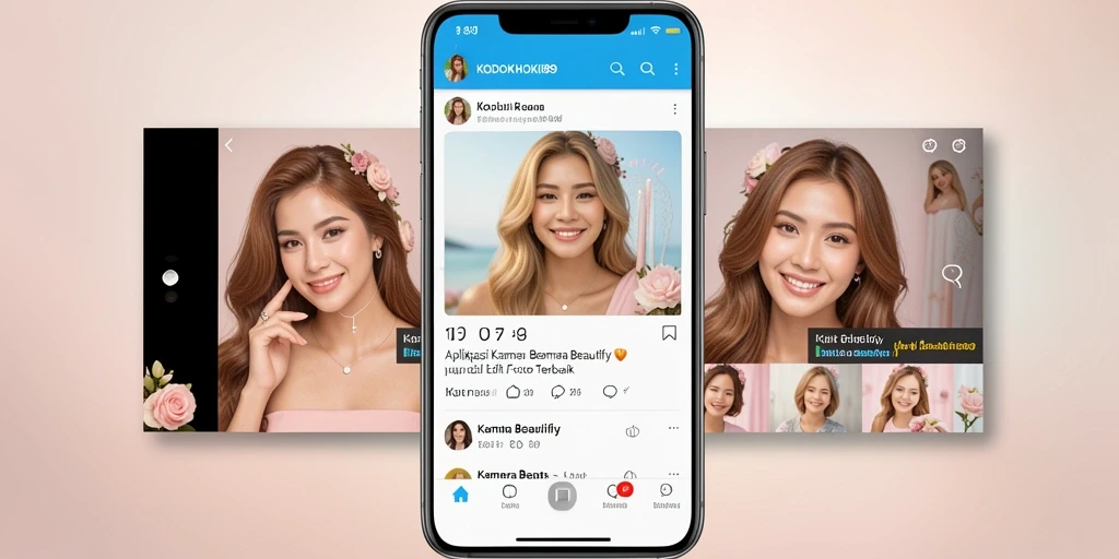 Antarmuka pengguna KODOKHOKI889 yang menarik dengan fitur Kamera Beautify.