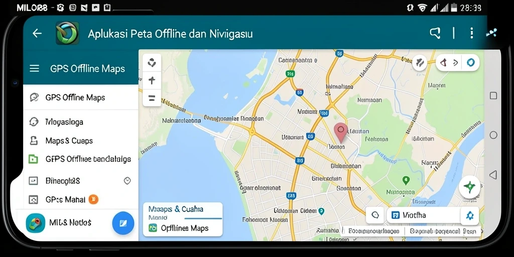 Antarmuka pengguna <strong>MILO88</strong> menampilkan peta offline yang detail dan fungsi navigasi intuitif.