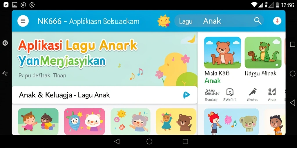 Antarmuka NK666 menampilkan berbagai lagu anak yang menarik.