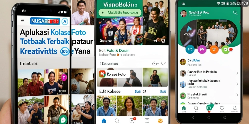 Antarmuka aplikasi NUSABET88 untuk membuat kolase foto yang menarik.