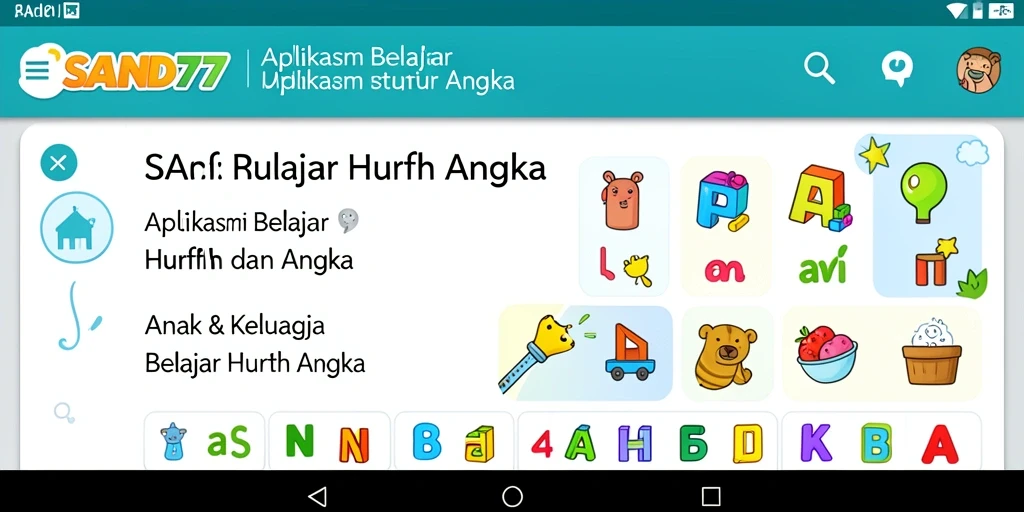 Antarmuka SAND77 yang menyenangkan untuk belajar huruf dan angka.