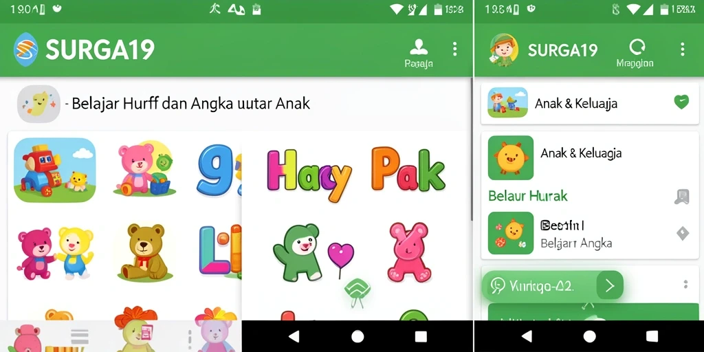 Tampilan antarmuka SURGA19 yang cerah dan ramah anak.