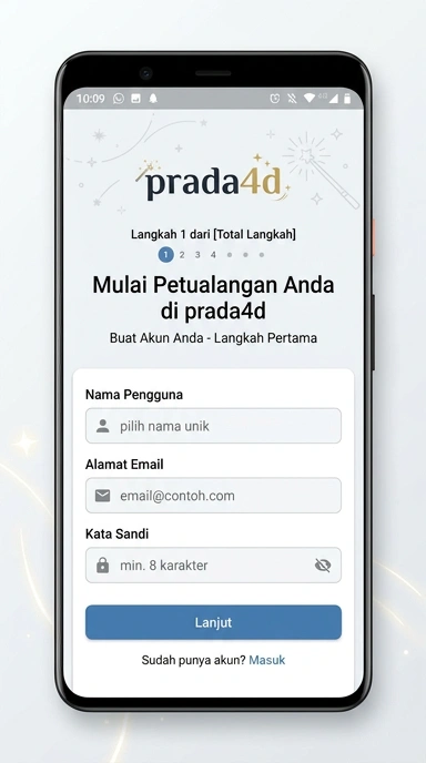 Panduan Registrasi Akun Baru prada4d untuk Android